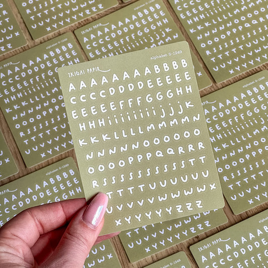 Green Alphabet (Capybara Summer) Sticker Sheet
