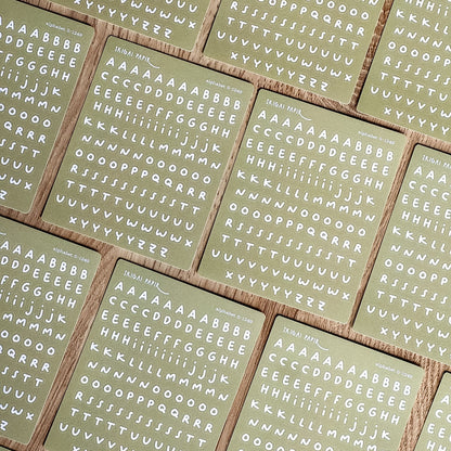 Green Alphabet (Capybara Summer) Sticker Sheet