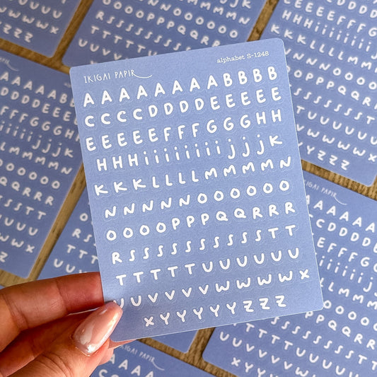 Blue Alphabet (Capybara Summer) Sticker Sheet