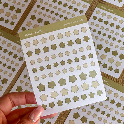Green Stars Sticker Sheet
