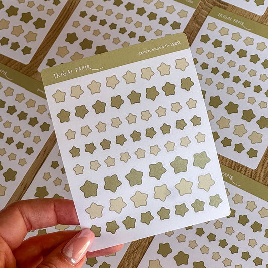 Green Stars Sticker Sheet
