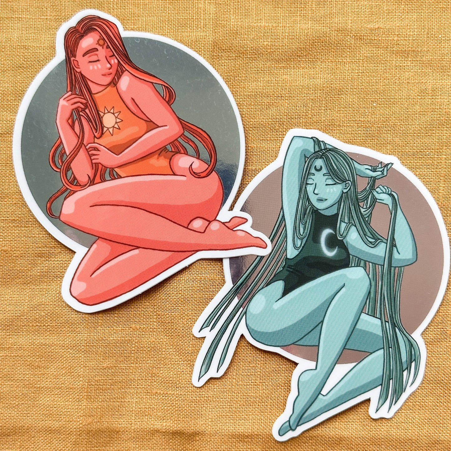 Goddess of the Sun Mirror Effect Vinyl Sticker