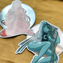 Load image into Gallery viewer, Goddess of the Moon Mirror Effect Vinyl Sticker
