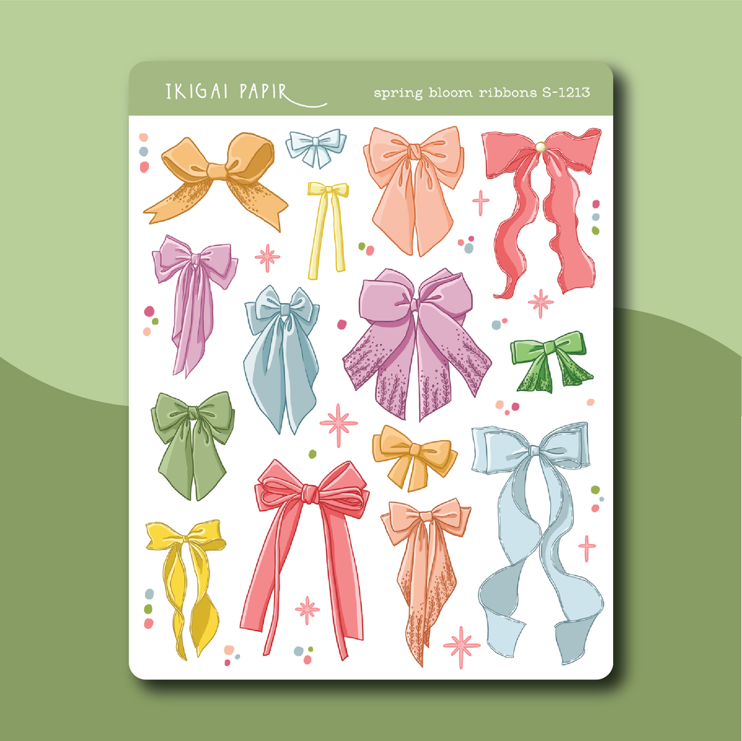 Spring Bloom Ribbons Sticker Sheet