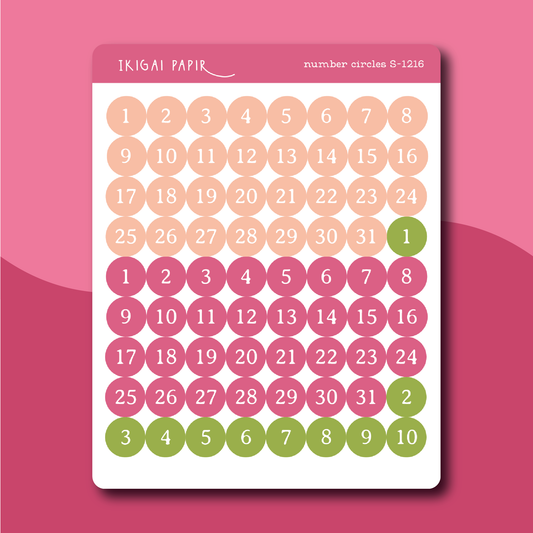 Number Circles (Spring Florals) Sticker Sheet