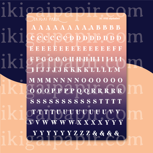 Alphabet (Night) Sticker Sheet