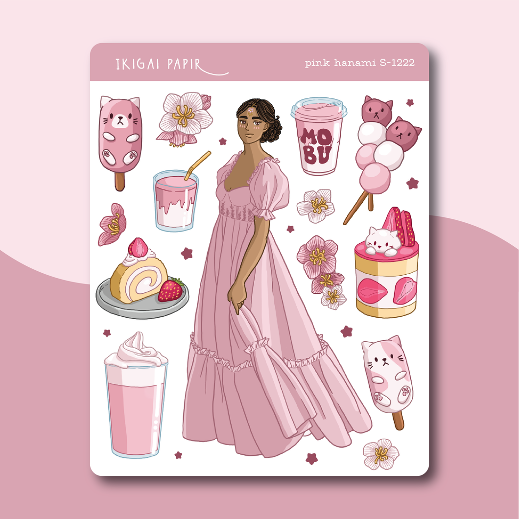 Pink Hanami Sticker Sheet