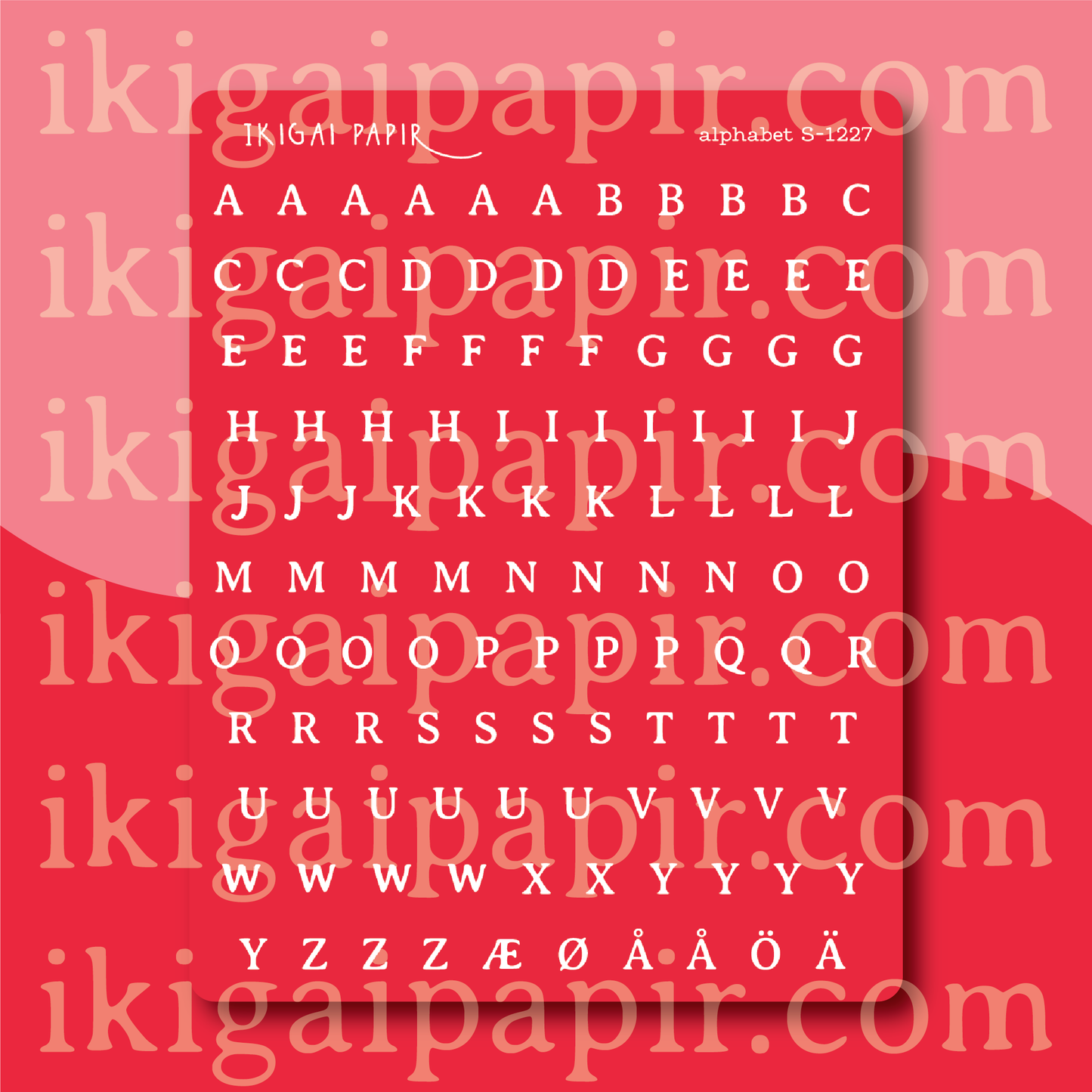 Typewriter Alphabet (Red) Sticker Sheet