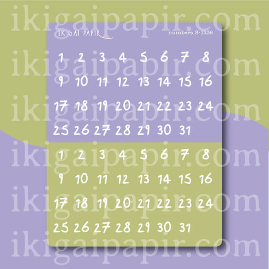 Numbers (Garden Party) Sticker Sheet