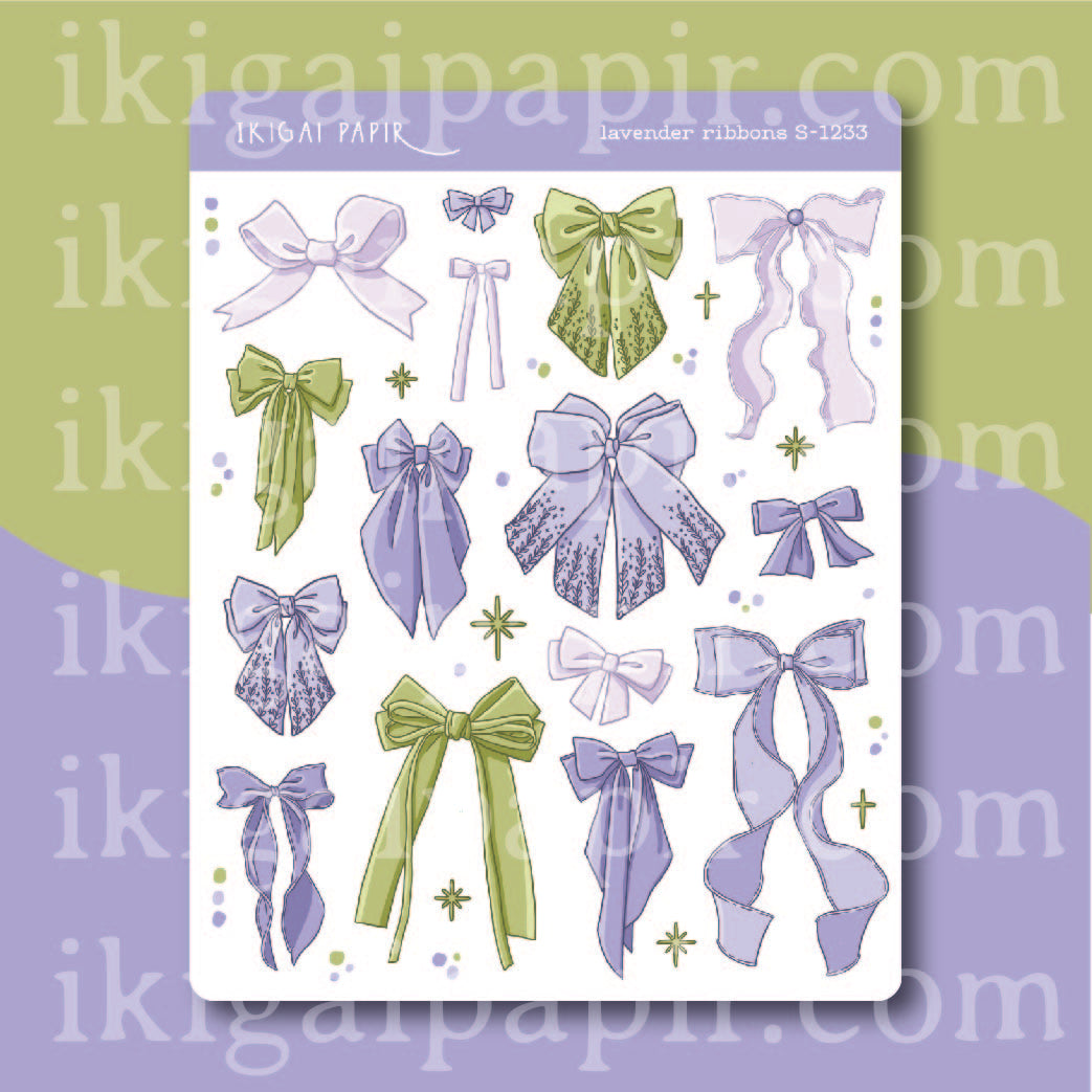 Lavender Ribbons Sticker Sheet