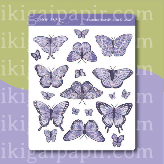 Lavender Butterflies Sticker Sheet