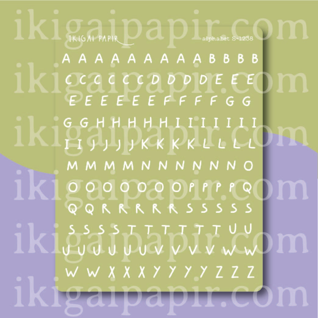 Green Alphabet (Garden Party) Sticker Sheet