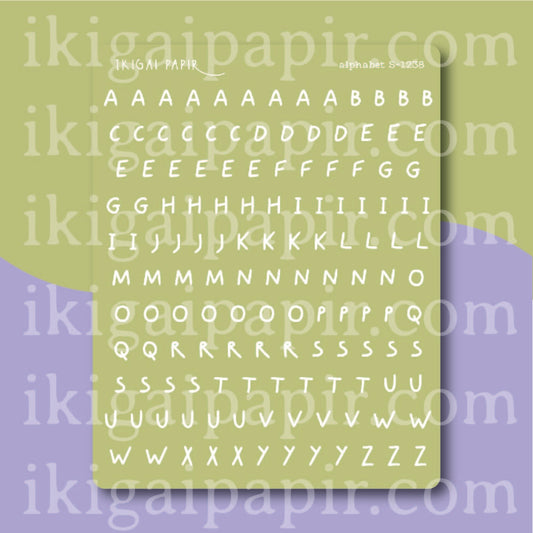Green Alphabet (Garden Party) Sticker Sheet