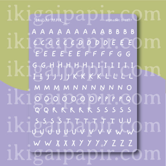 Lavender Alphabet (Garden Party) Sticker Sheet