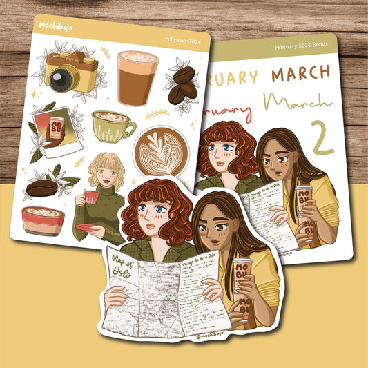 Coffee Shop Gals (February 2024 Patreon Stickers)