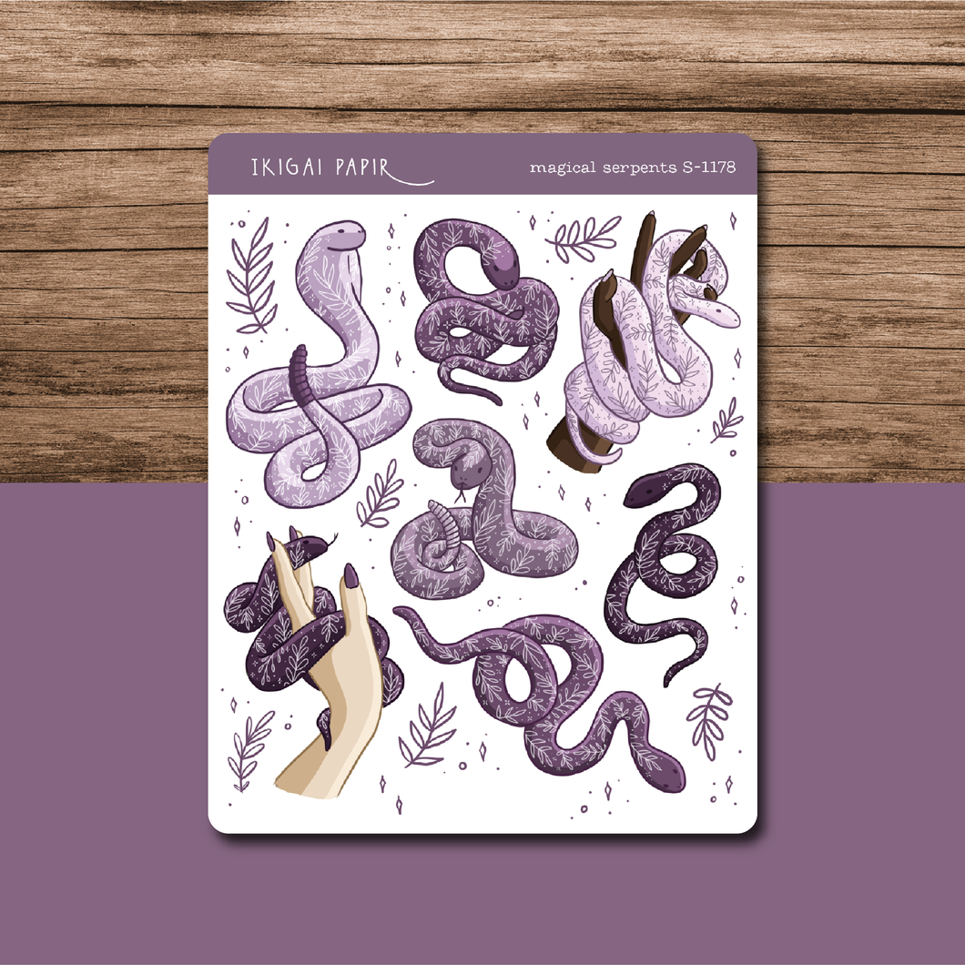 Witchy Floral Serpents Sticker Sheet