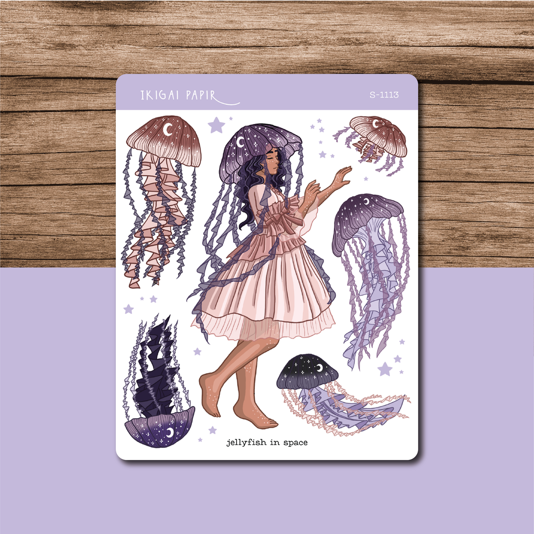 Jellyfish in Space Sticker Sheet