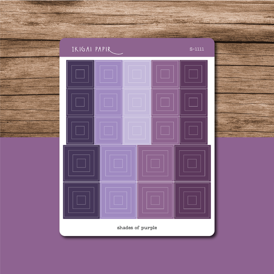 Shades of Purple (Squares) Sticker Sheet