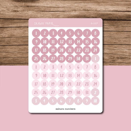 Number Circles (Pink) Sticker Sheet