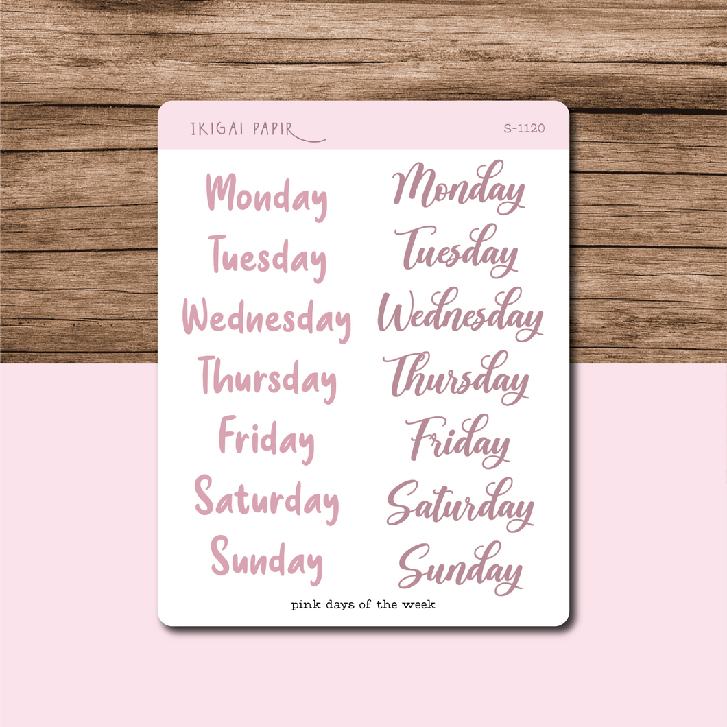 Days of the Week Sticker Sheet (ver. 1)