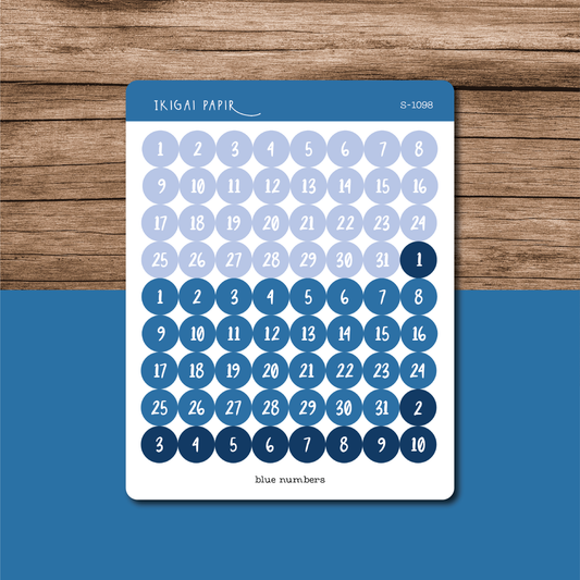 Number Circles (Blue) Sticker Sheet