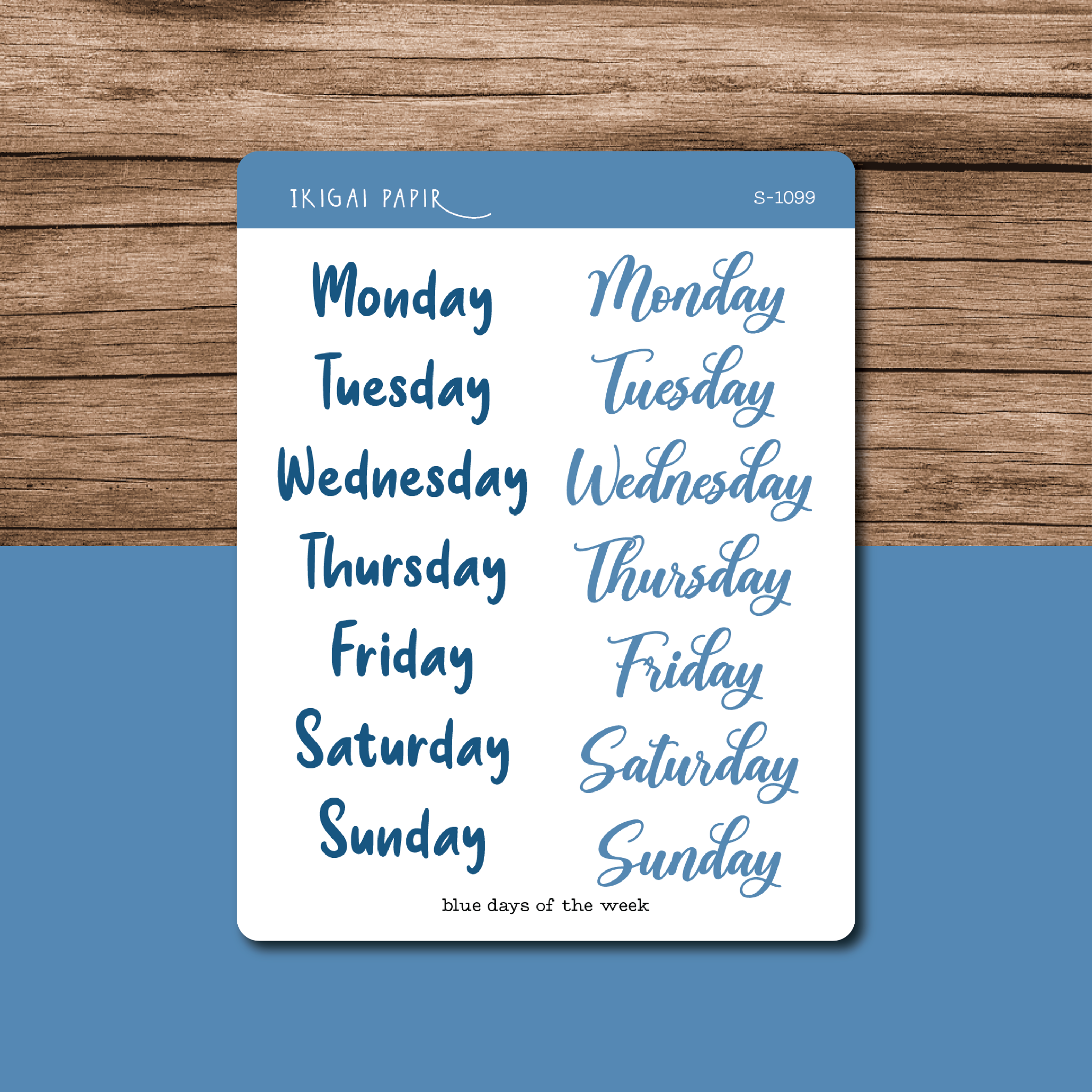 Days of the Week Stickers 2 x 1