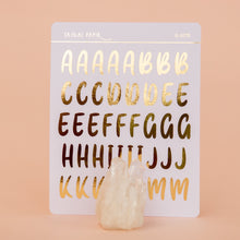 Load image into Gallery viewer, Gold Gilded Alphabet Sticker Set
