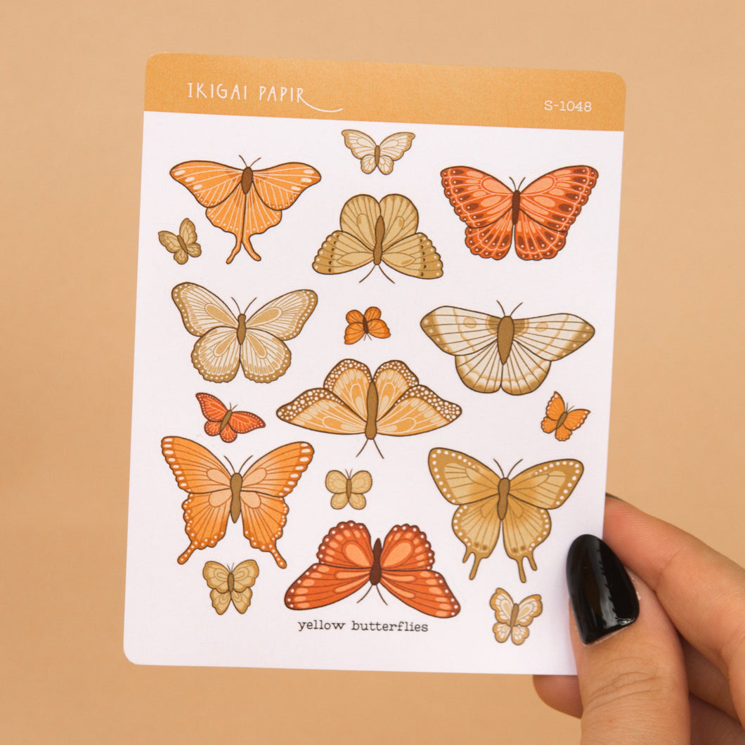 Yellow Butterflies Sticker Sheet