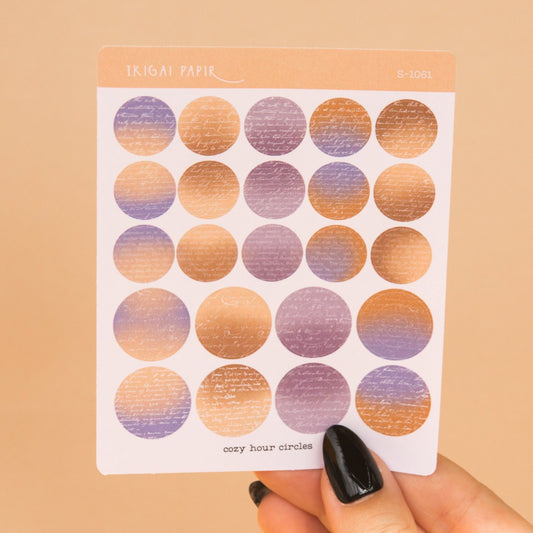 Cozy Hour Circle and Eyelet Sticker Sheet