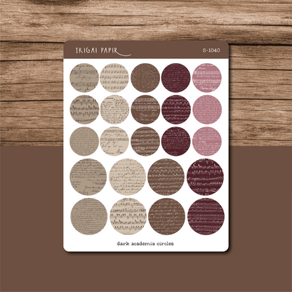 Dark Academia Circles and Eyelets Sticker Sheet
