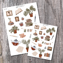 Load image into Gallery viewer, Light Academia printable sticker sheet
