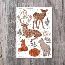 Load image into Gallery viewer, Forest Animals printable sticker sheet

