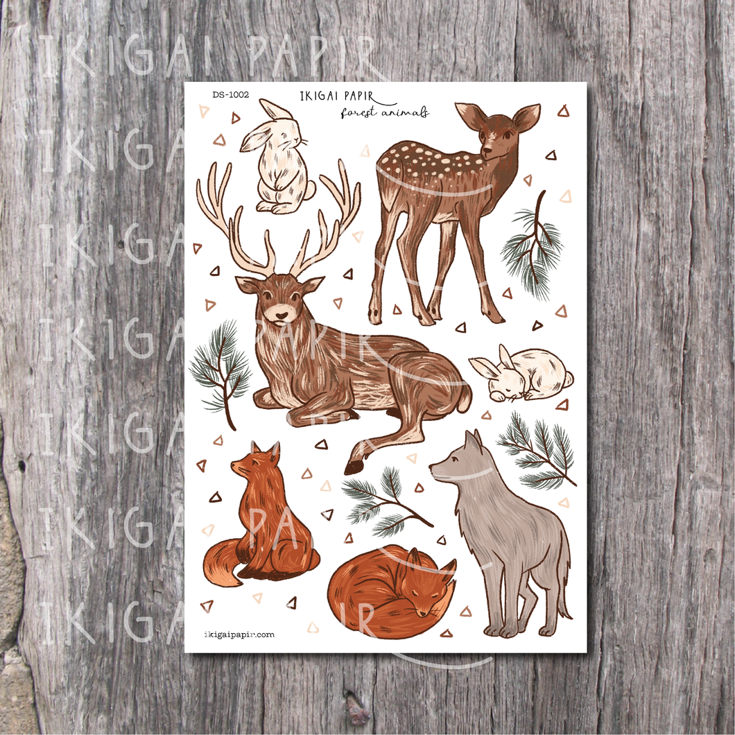 Forest Animals printable sticker sheet