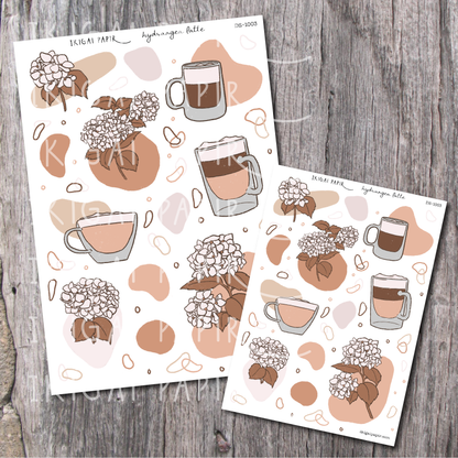 Hydrangea Latte printable sticker sheet