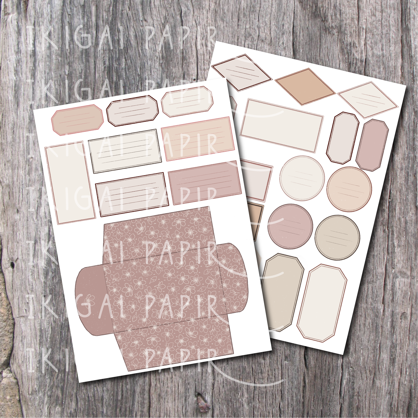 Sakura labels & envelope set