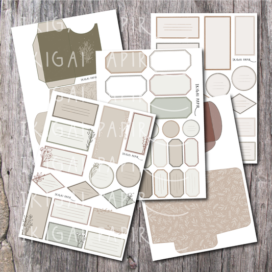 Neutral labels & envelopes set