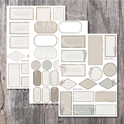 Neutral labels & envelopes set